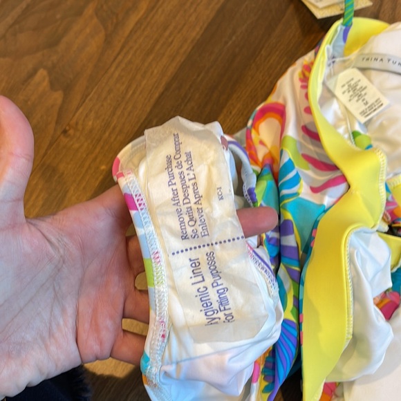 NWT TRINA TURK ONE PIECE SWIM SUIT PLUNGE V NECK HALTER TIE BACK MEDALLION SZ M - Picture 11 of 12